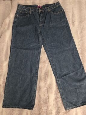 Edikted Women's Straight Leg Denim Jeans in Dark Blue